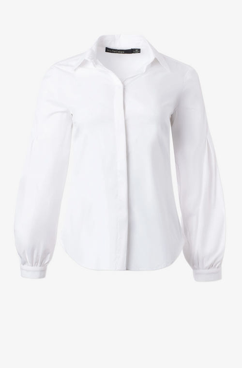 Button Down Shirt with Pleat Detail on Sleeves